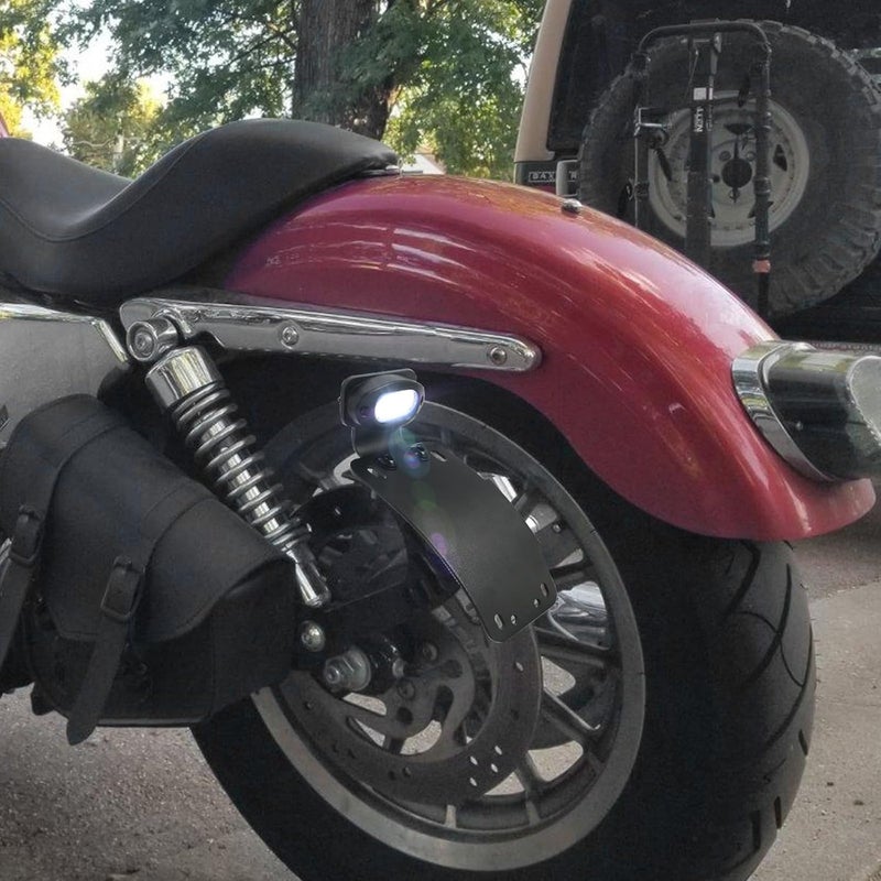SUNPIE Add White Lights Black Motorcycle Cured Vertical Side Mount Licese Plate Tag Holder Bracket Fits All Sport Bike - Image 4